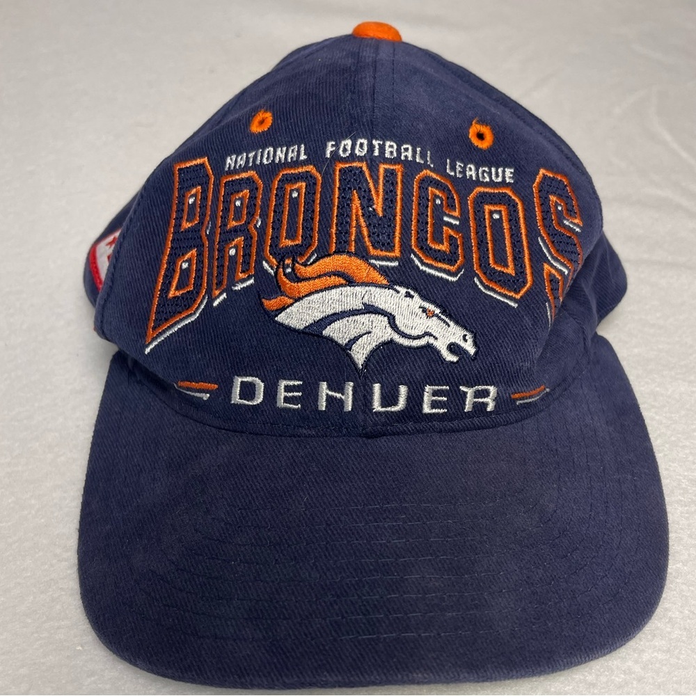 VTG 90s‎ Denver Broncos Snapback Lee Sport Hat NFL Logo Blue Orange Adjustable